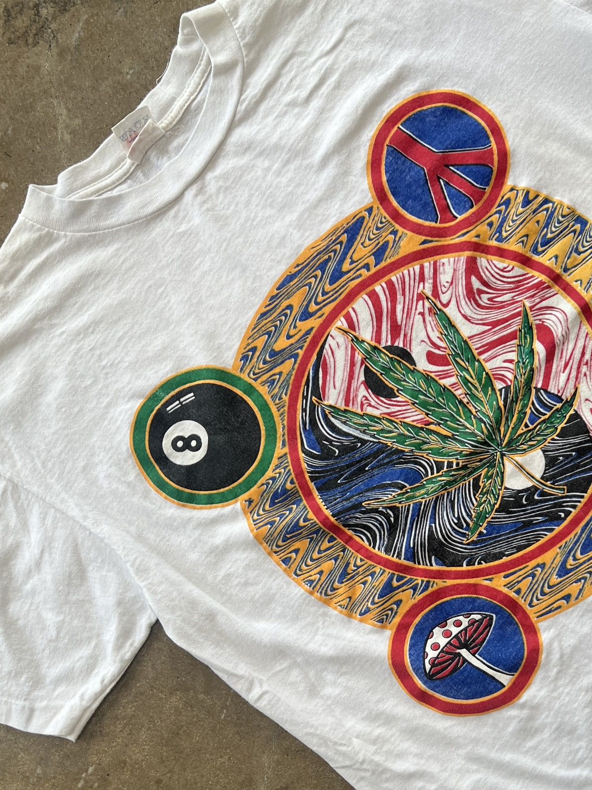 Vintage 90s Weed Peace Magic 8 Ball Shroom Psychedelic Large