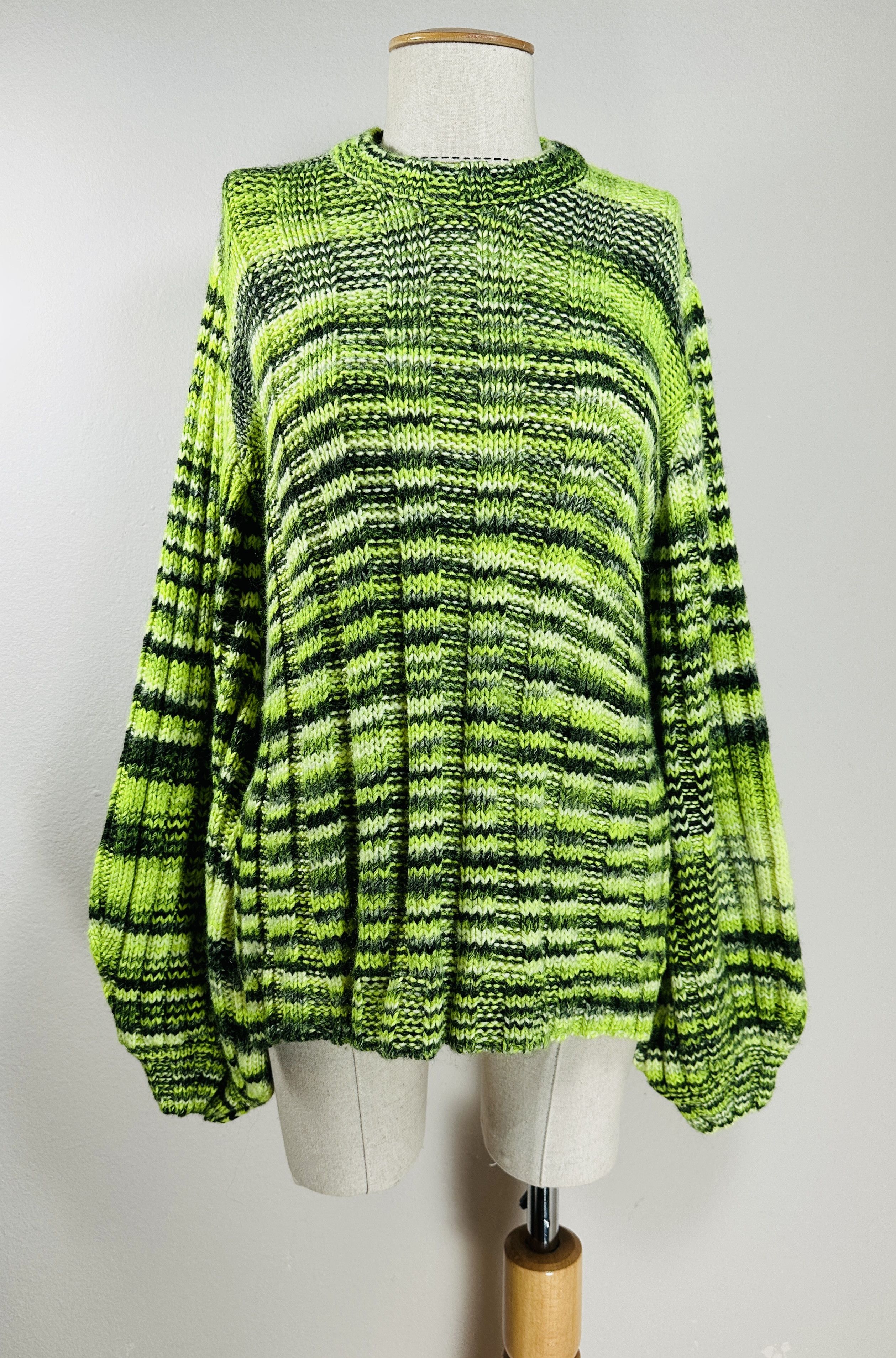 Ganni Green Wool Sweater