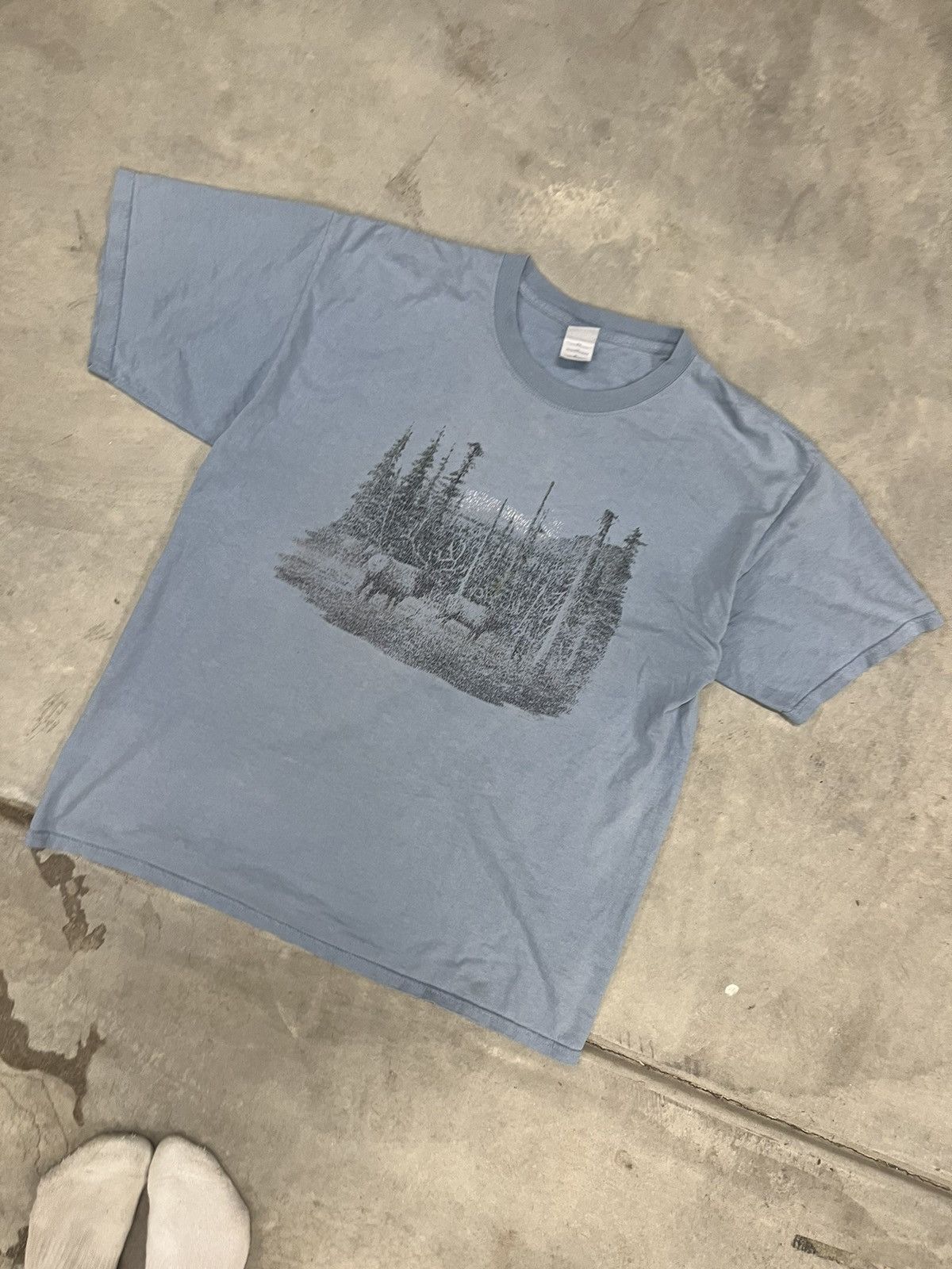 Vintage 90s Blue Nature Tee Hoodie, Sweatshirt | FlexRushtees.com