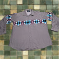 Vintage Brooks Dunn Panhandle Slim Xl Pearl Snap Long Sleeve Western Aztec Shirt