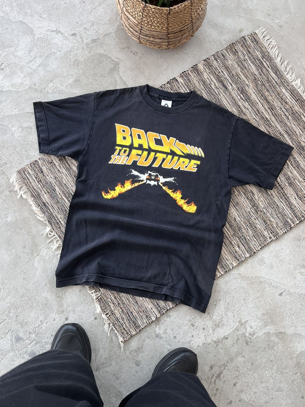 Band Tees 00s Vintage Back To The Future Faded Black Movie Tshirt Y2k