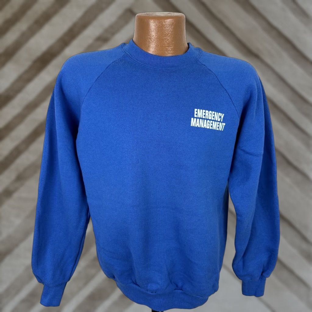 Fruit Of The Loom Vintage Fruit Of The Loom Raglan Sweatshirt Mens Large Blue Crewneck 90s 80s Retro
