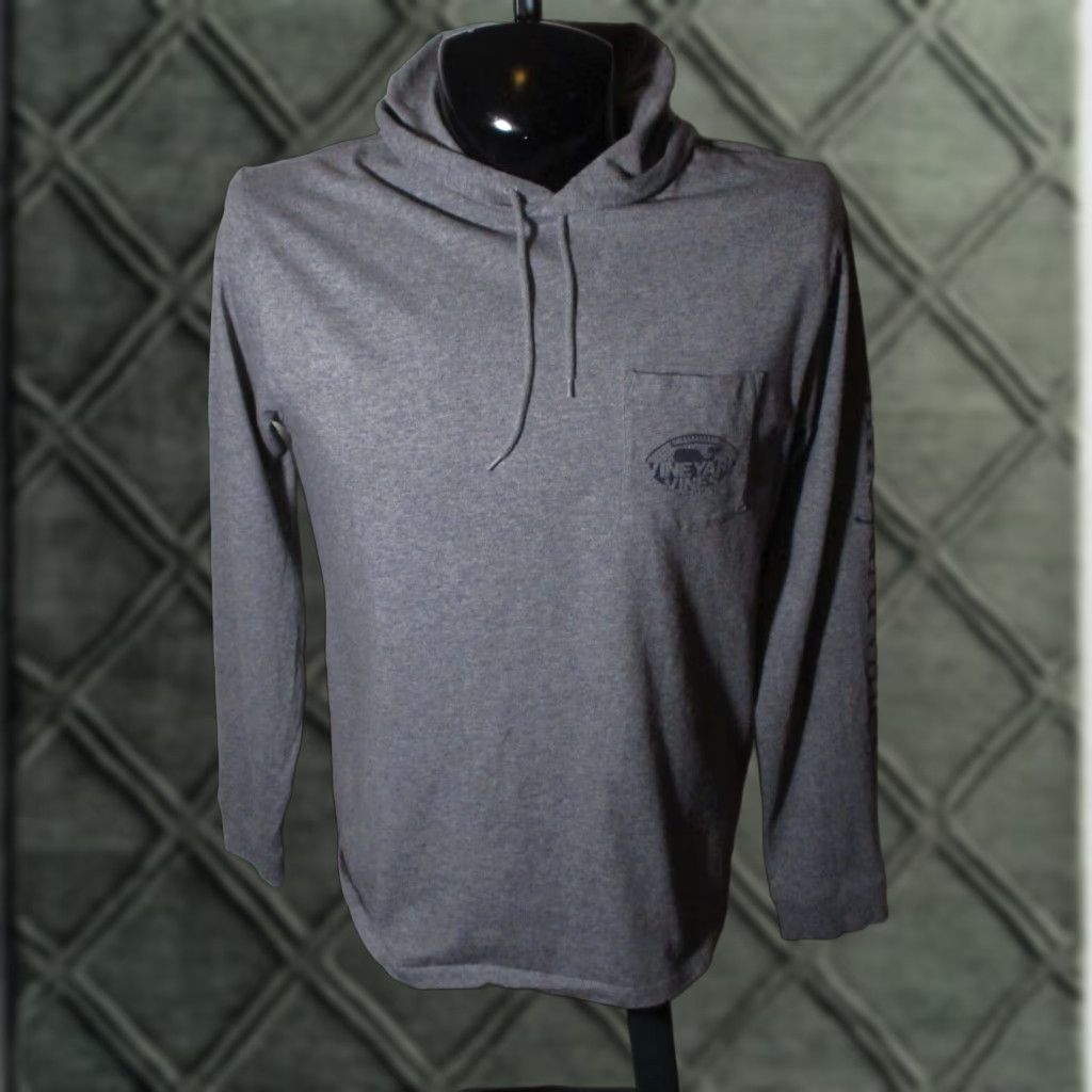 Vines Vintage Vineyard Vines Hoodie Men Long Sleeve Drawstring Cotton Jersey Gray Fall Wint