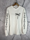 Palace Scissor Tee Longsleeve White Medium Hoodie, Sweatshirt | FlexRushtees.com