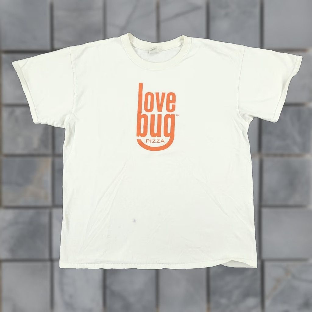 Gildan Love Bug Pizza Graphic Tee Shirt Men S Large White Crew Neck Short Sleeve Hoodie, Sweatshirt | FlexRushtees.com