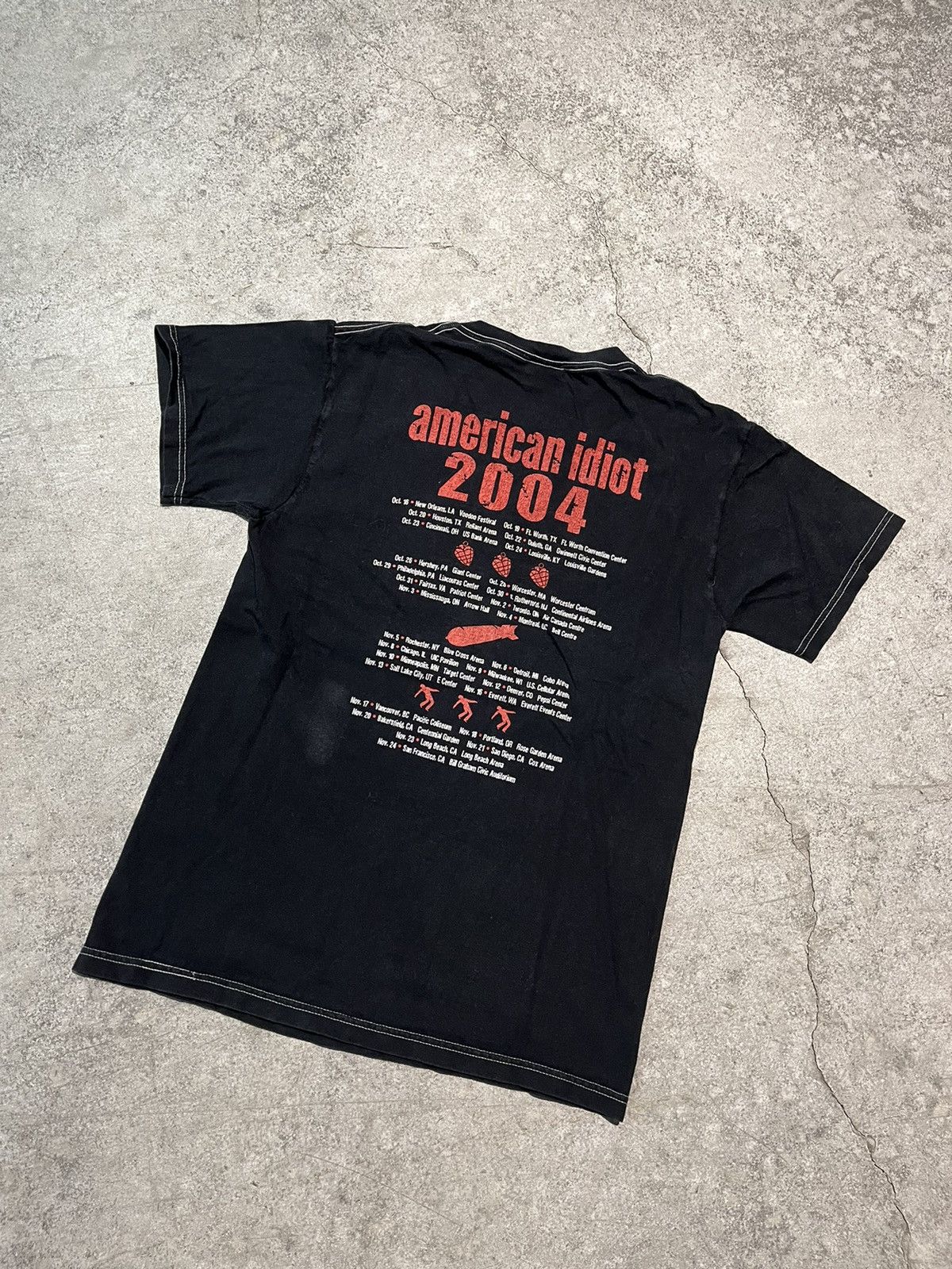 Japanese Brand X Vintage Vintage 2004 Green Day American Idiot Tour Tee Shirt Small Hoodie, Sweatshirt | FlexRushtees.com