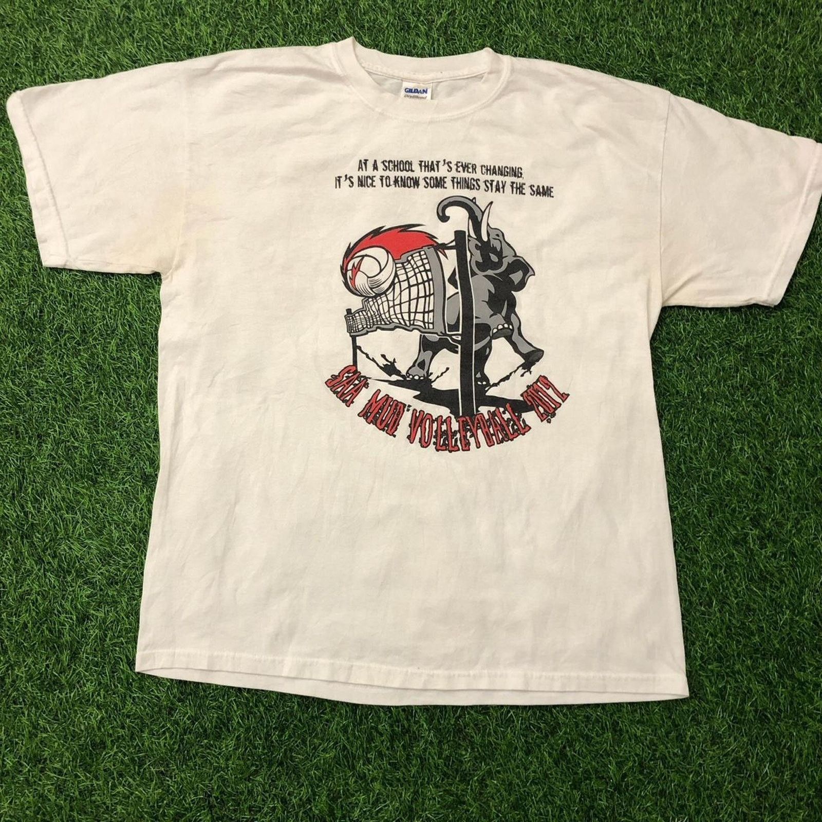 Gildan White Vintage 2012 Saa Mud Volleyball Graphic Quote Tee Hoodie, Sweatshirt | FlexRushtees.com
