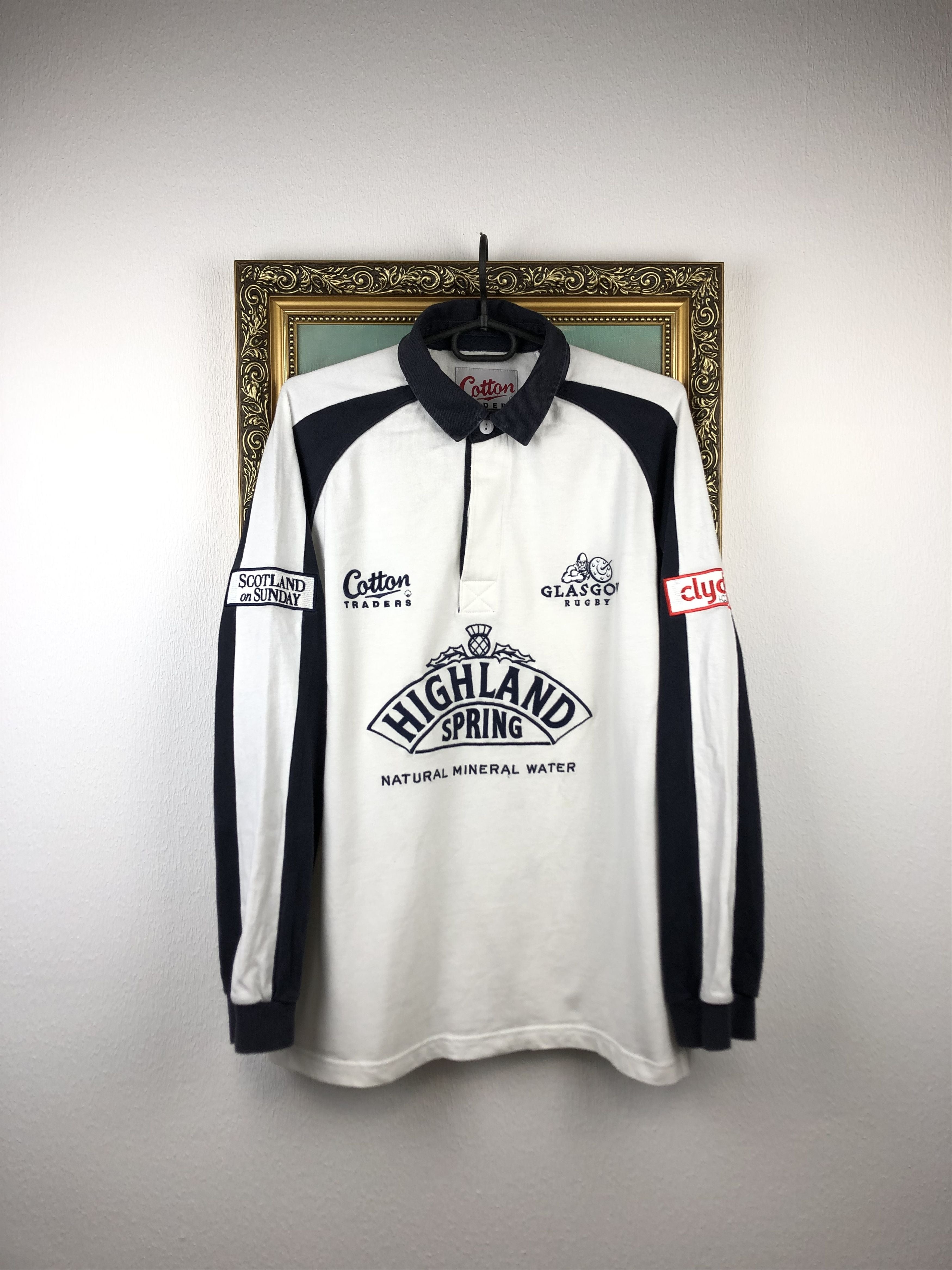 Vintage Glasgow Warriors Rugby Jersey Shirt Long Sleeve Tee