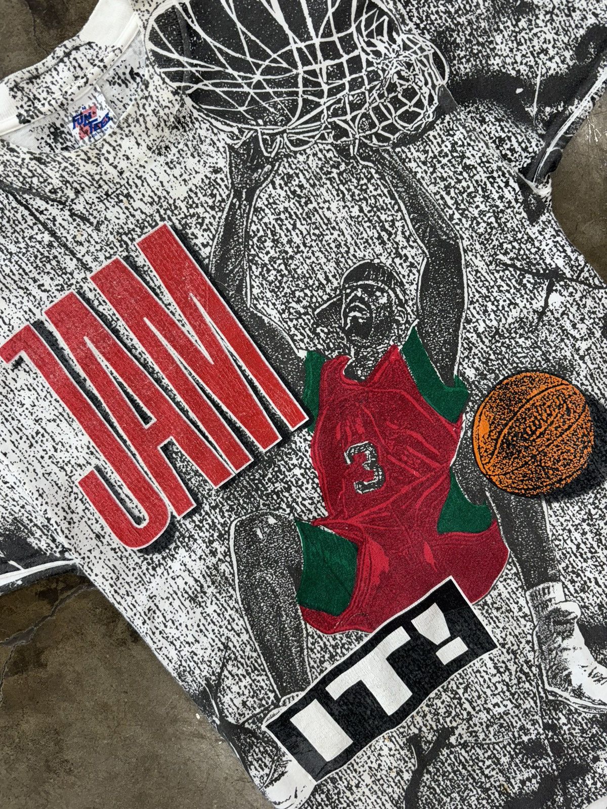 Vintage Nba Basketball Jam It Aop Dunk Tee Medium Hoodie, Sweatshirt | FlexRushtees.com
