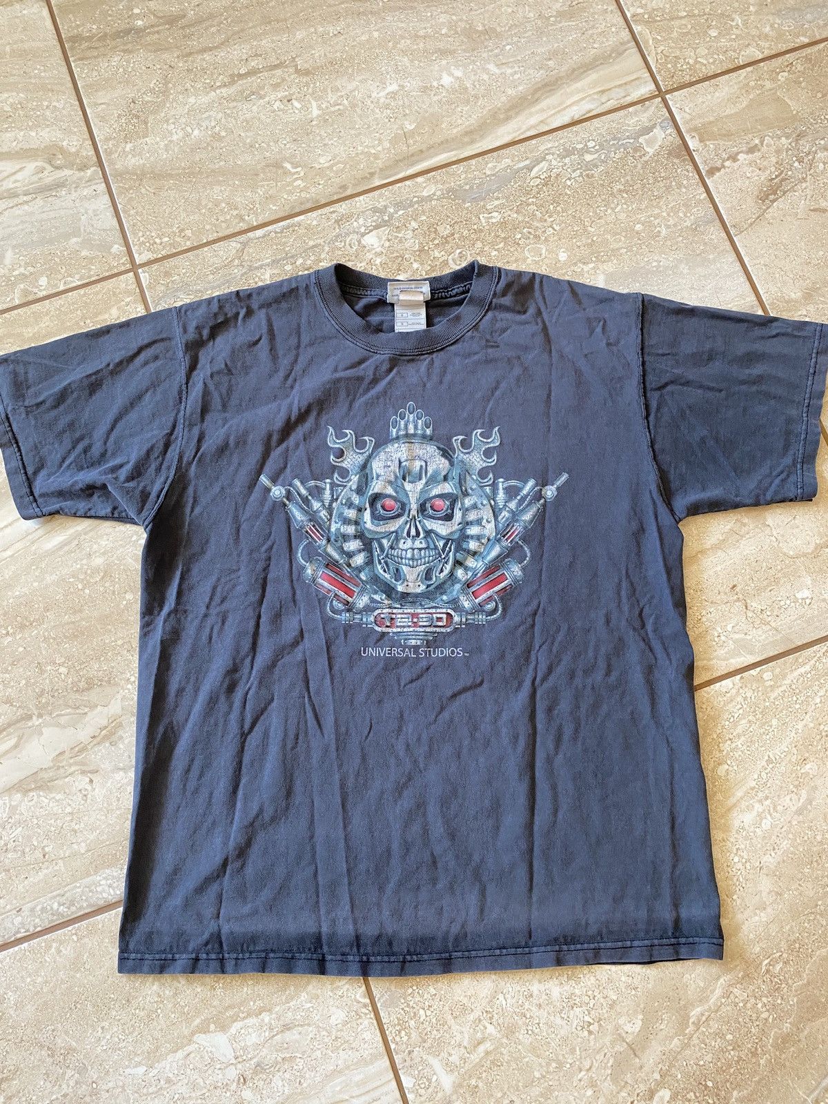 Vintage Terminator 2 3d Tshirt Rare Movie Washed