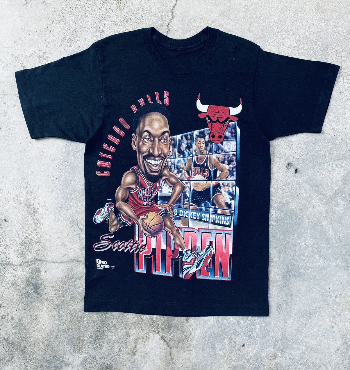 Nba Vintage 90s Chicago Bulls Scottie Pippen Distressed Tees Hoodie, Sweatshirt | FlexRushtees.com