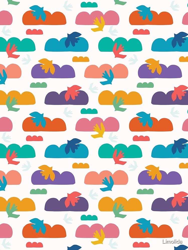 Abstract bird cloud cut out shapes. by Limolida