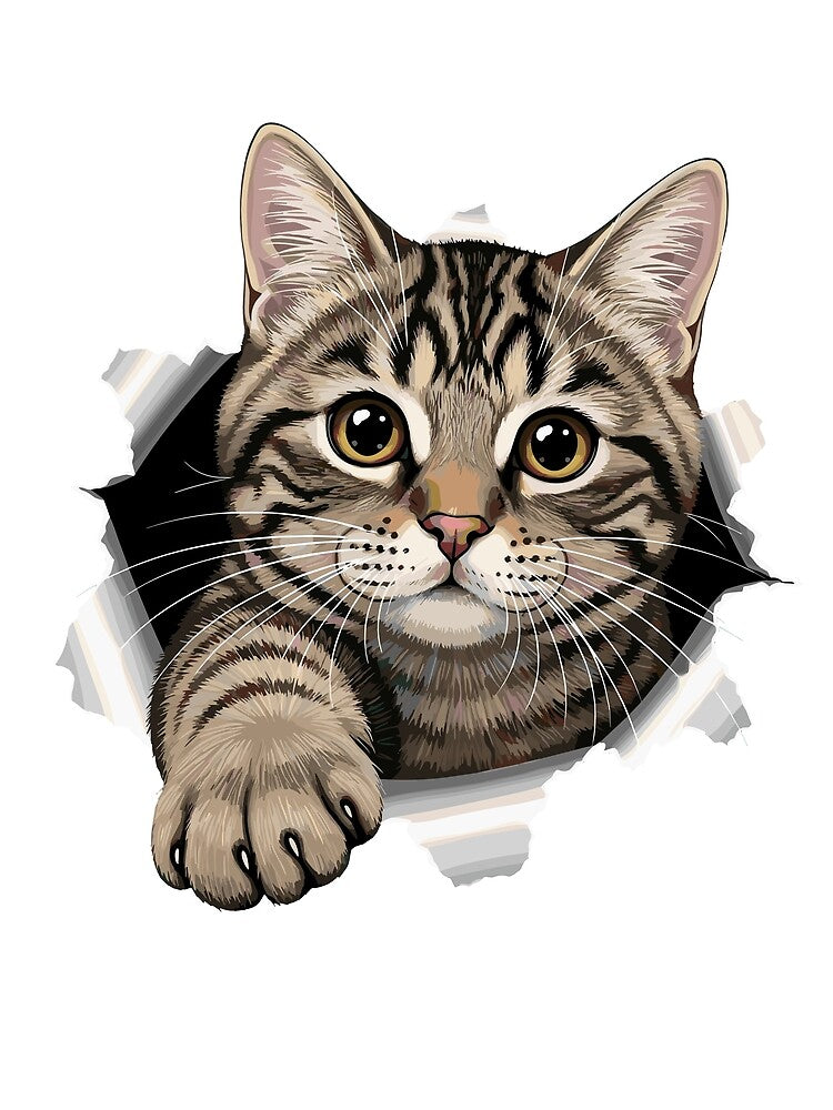 3d Cat Breaking Through by Justagirl444