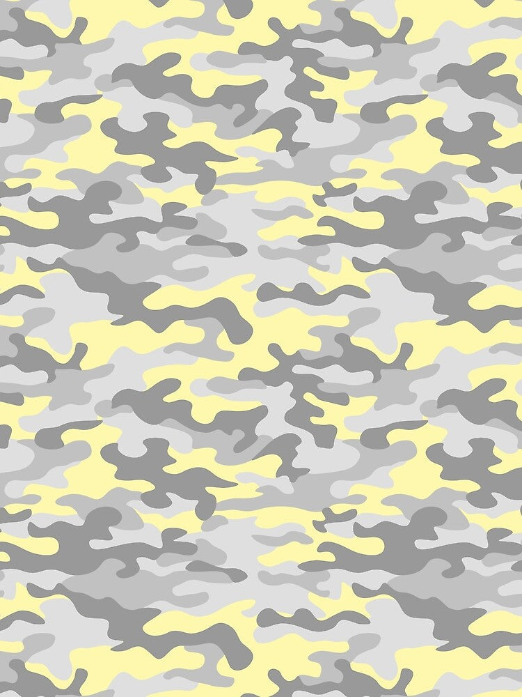 Camo Camouflage Yellow Gray All Over by Feeling Artsy