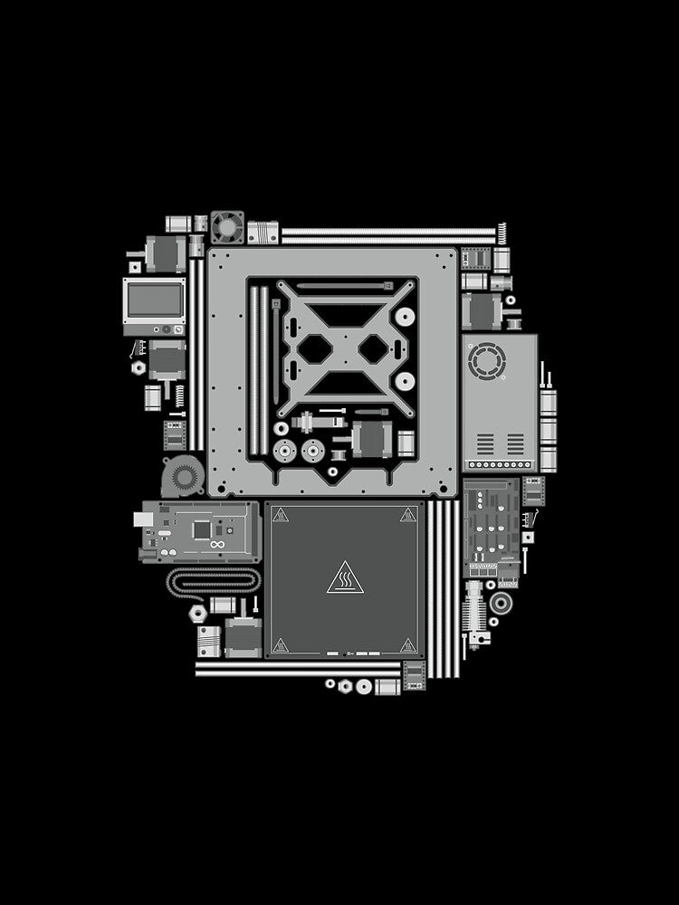 3D Printer Components Engineering T Shirt by Clort