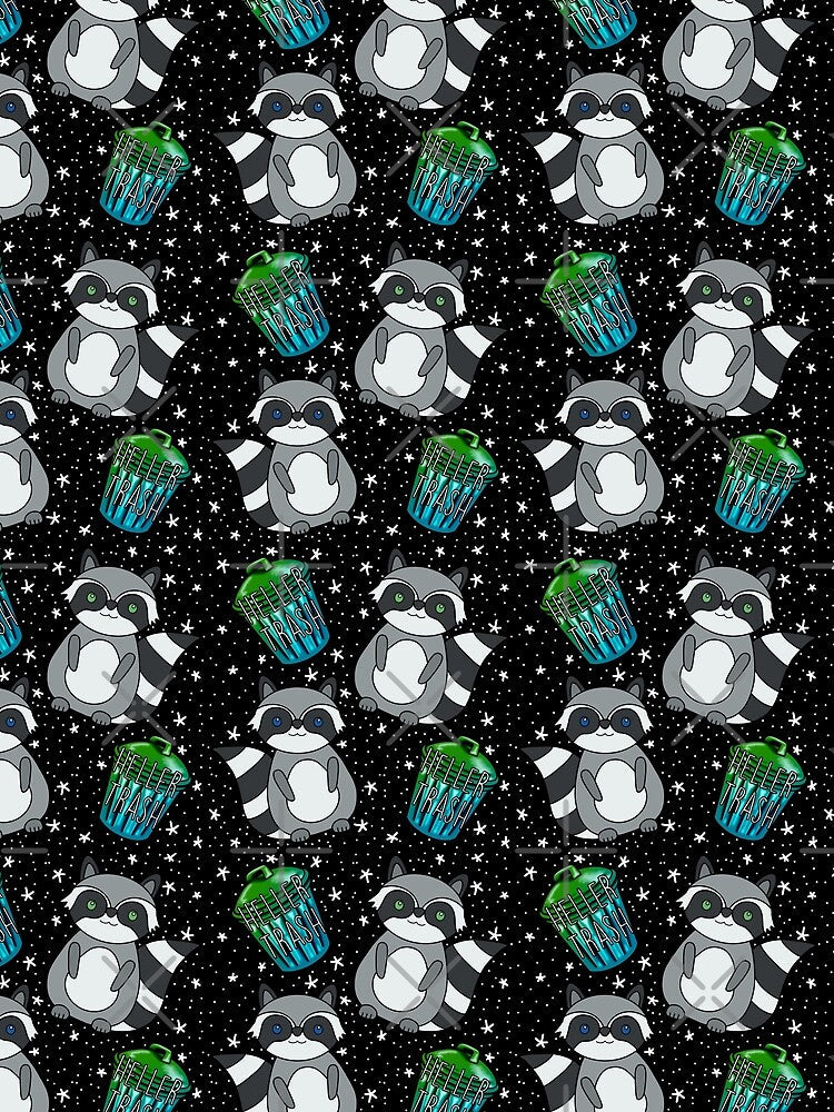 Heller trash raccoon repeating print by spottedhound