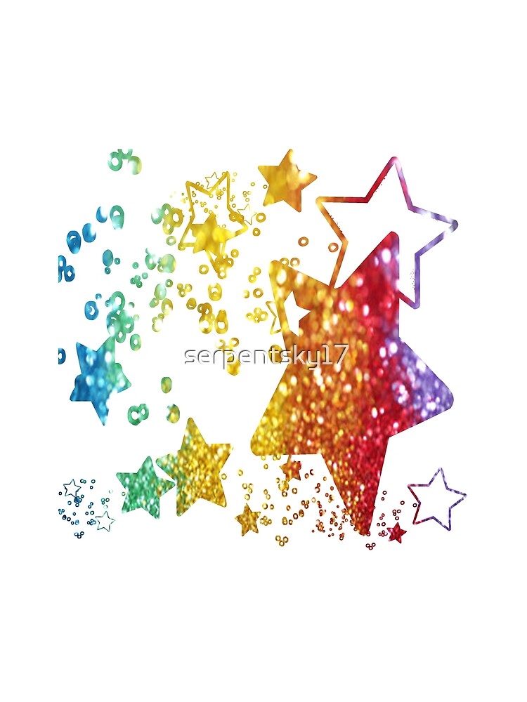 All Over Rainbow Glitter Stars by SerpentSkyArts