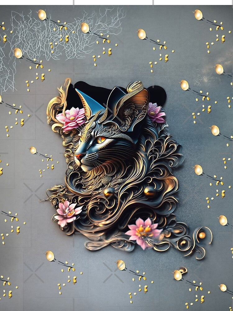 3D Cat Face Sculpture by sutja