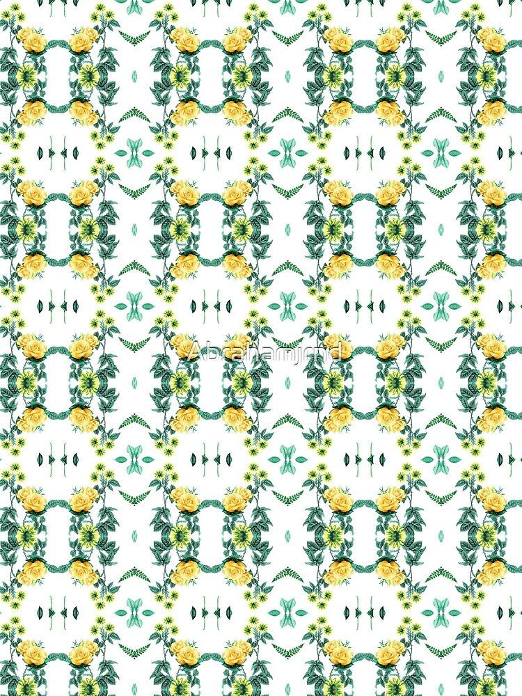 decorative painting nature fabric seamless colorful repeat pattern by Abrahamjrnd