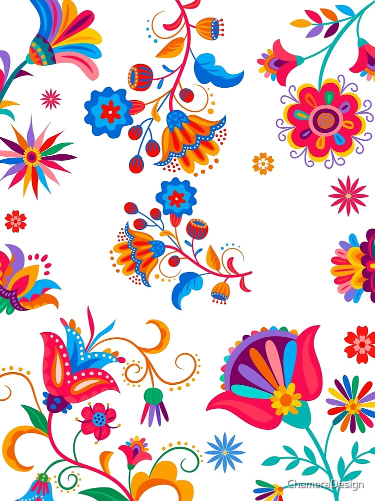 "Vibrant Blossom Bliss: All-Over Floral Print Tee" by ChameraDesign