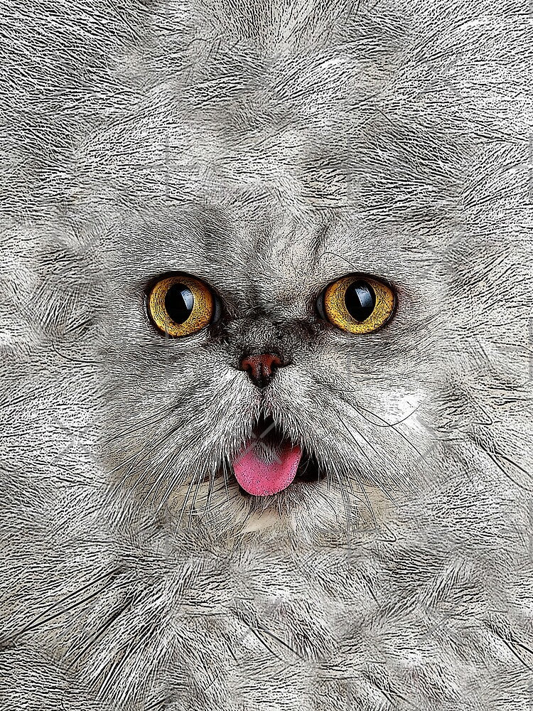 Funny All-Over Furry Cat by ThisOnAShirt