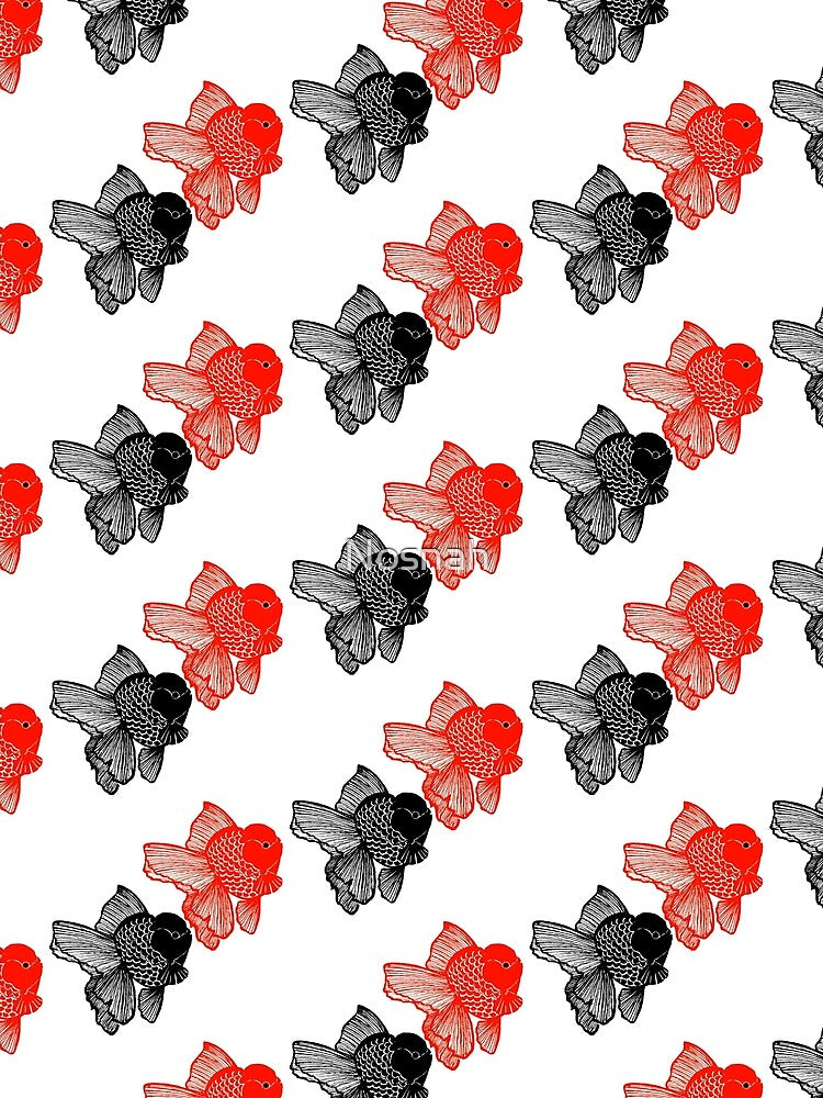 Oranda Goldfish Full Red Full Black pair 5 Logo by Nosnah