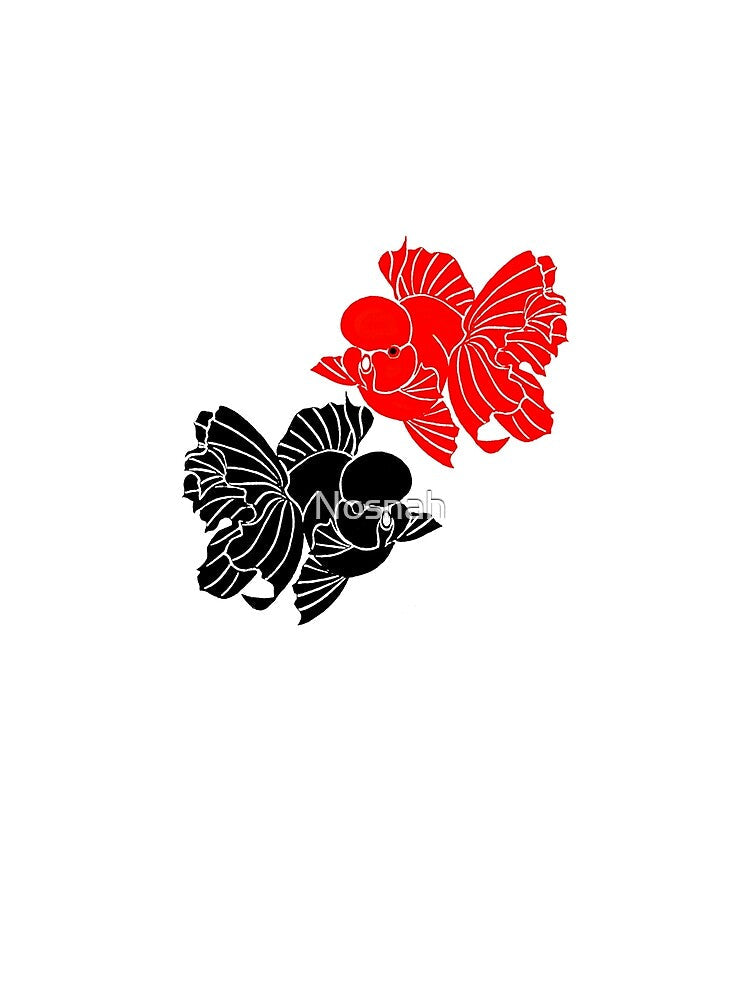 Oranda Fancy Goldfish Full Red and Full Black Logo by Nosnah