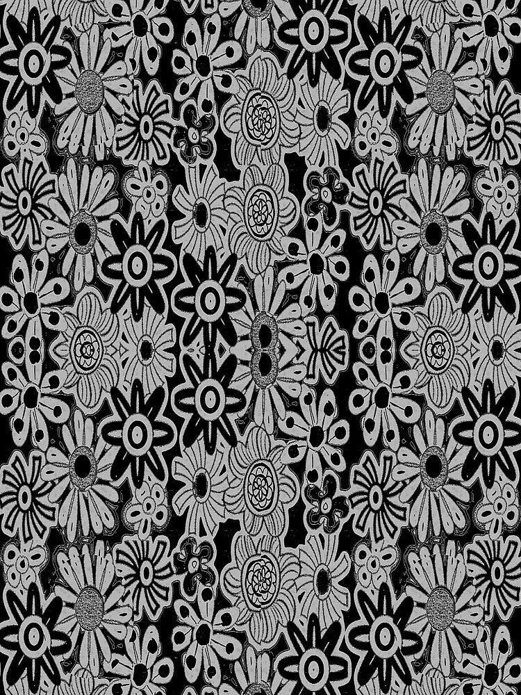 BLACK AND GREY FLOWERS by soobloo