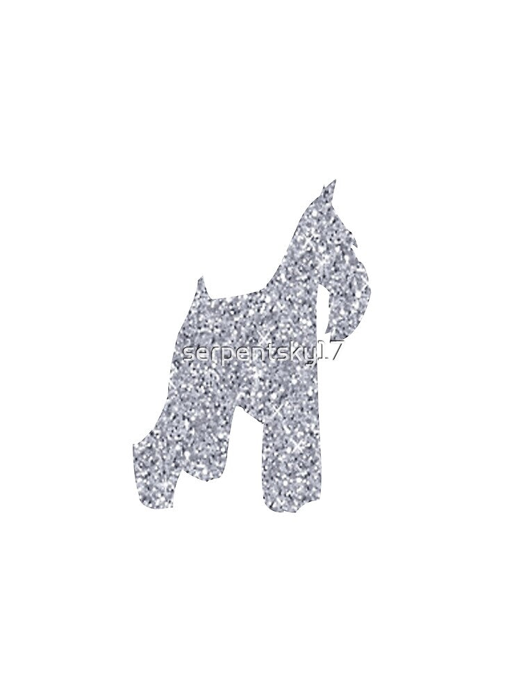 Schnauzer Dog - Silver Glitter by SerpentSkyArts