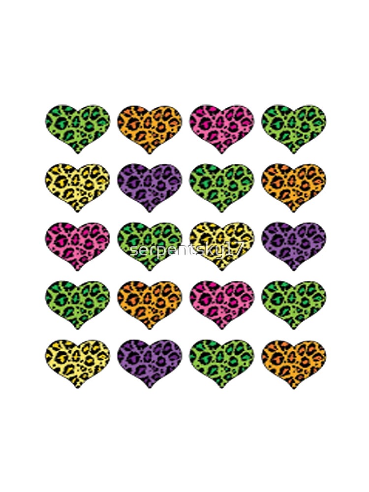 Rainbow Leopard Print Hearts by SerpentSkyArts