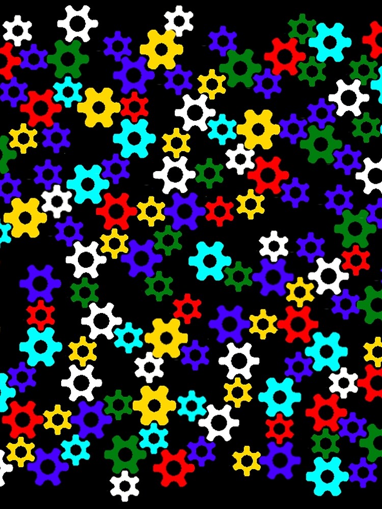 All over print, colorful gears by 321T-Shirts