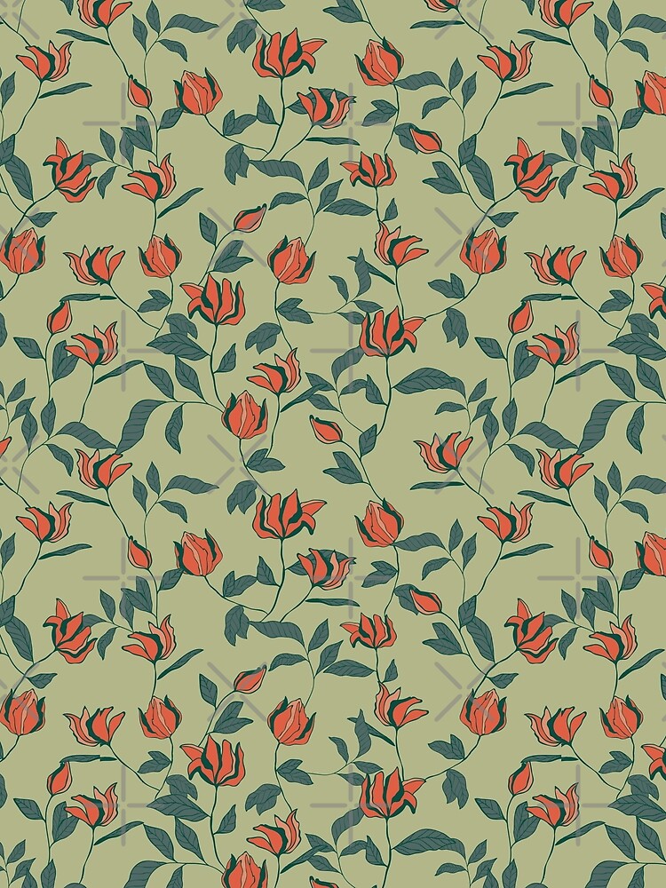 Muted fall floral seamless pattern by Reshma Rajagopal