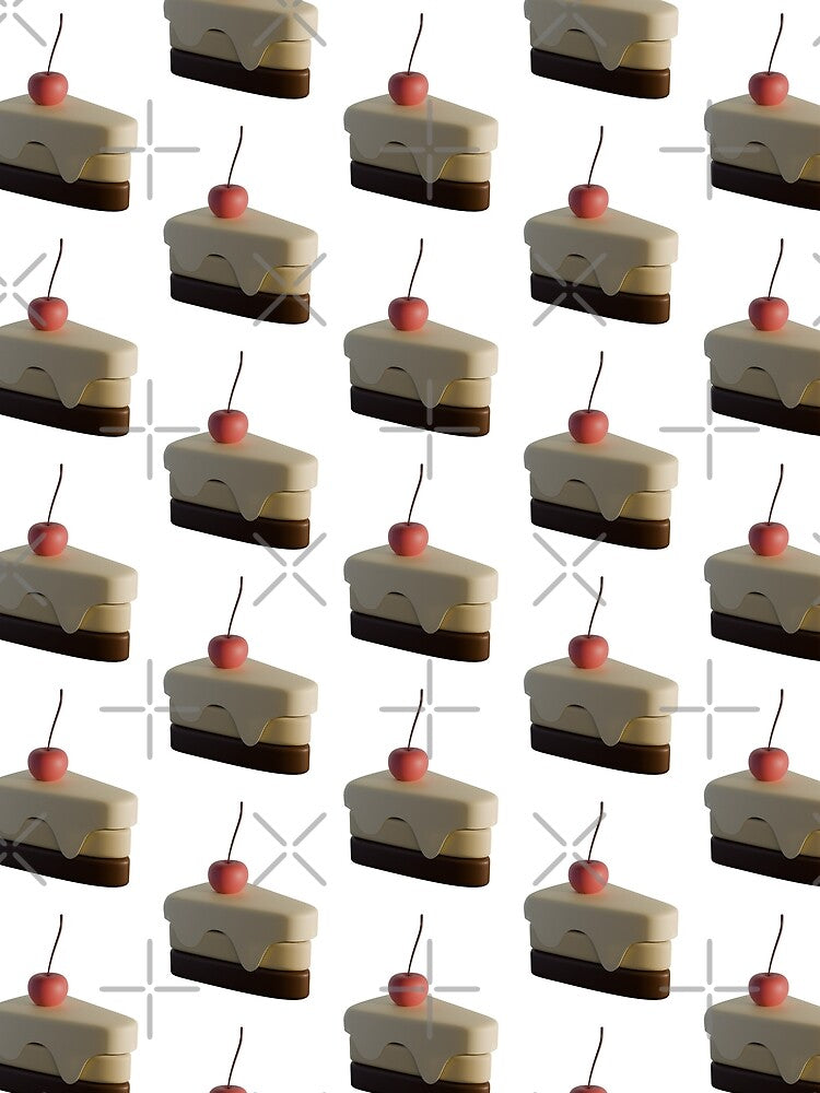 3D Cake Slice with Cherry by Asutip