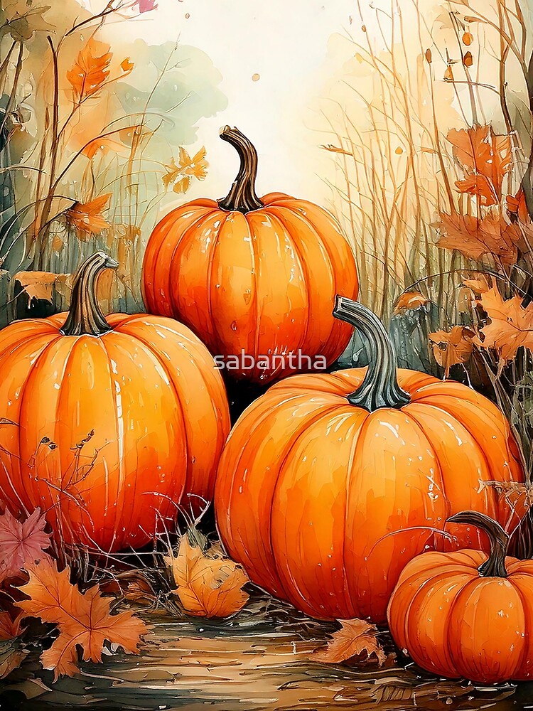 Pumpito - Pumpkin Watercolor (8/16) by sabantha