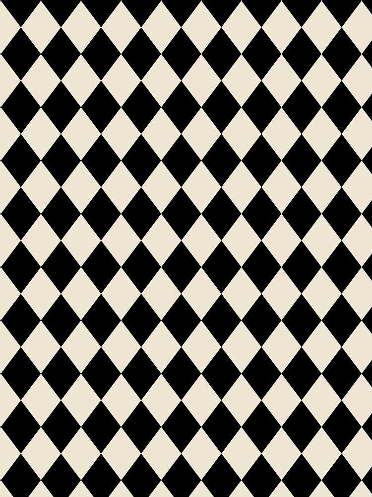 Black Beige Harlequin Diamonds All Over by Feeling Artsy