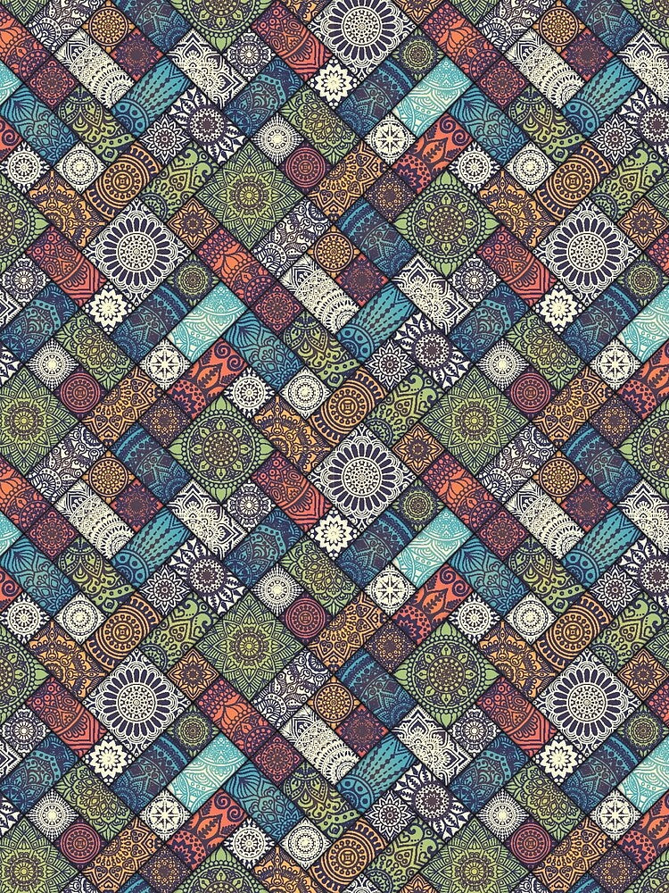 Earth Colored Mandala Bricks Pattern by RKA-Products