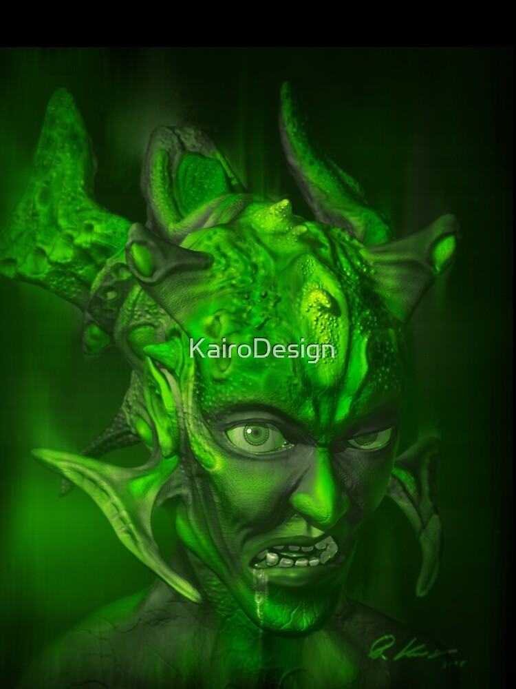 The Evil - Fantasy Alien 3D Illustration - green Version by KairoDesign