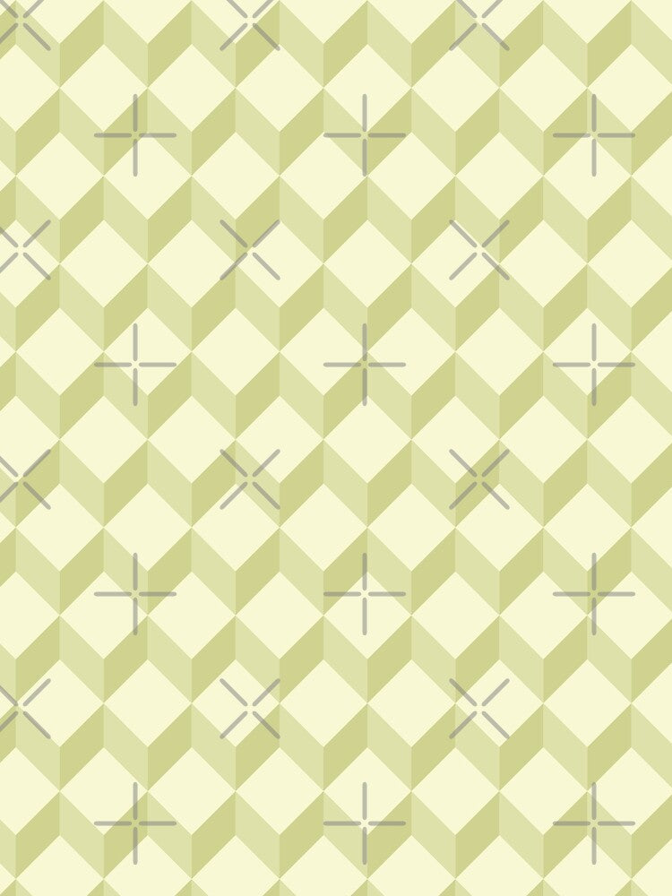 yellow geometric cube 3d pattern by Asa-design