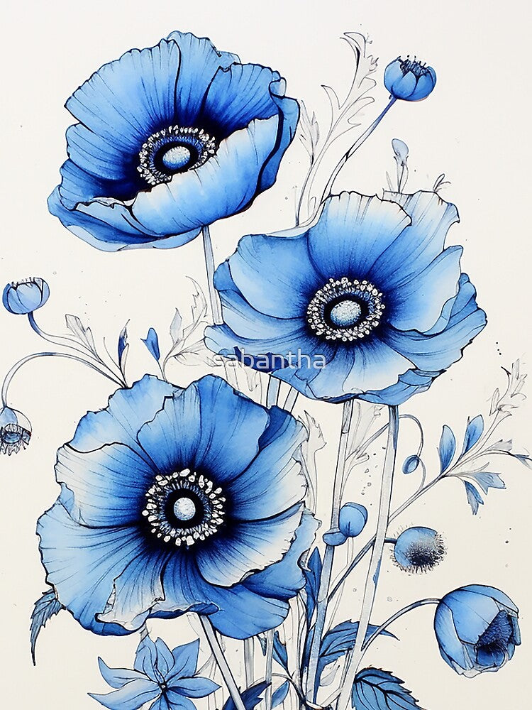 Blouvanda - Blue Poppies (2/4) by sabantha