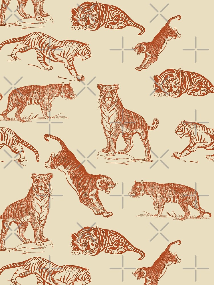 Tiger All-over pattern [terracotta] by bellatierra