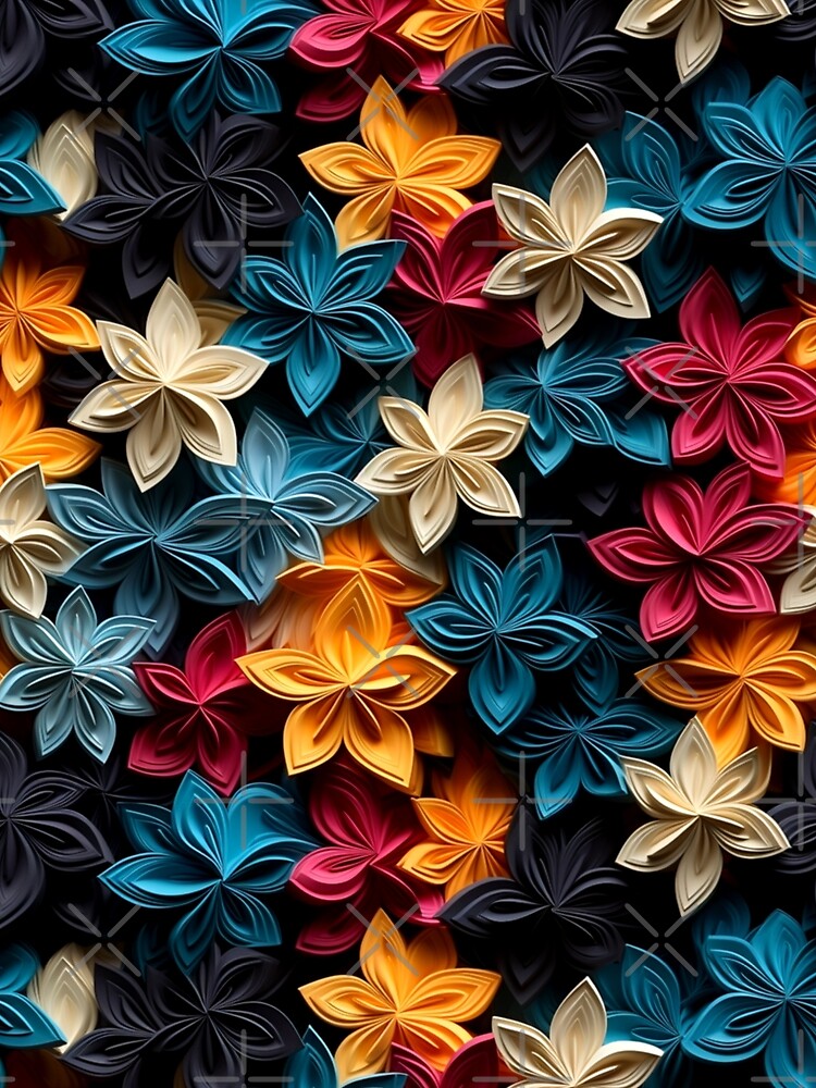 Colorful Paper Star Art Pattern by mondmakes