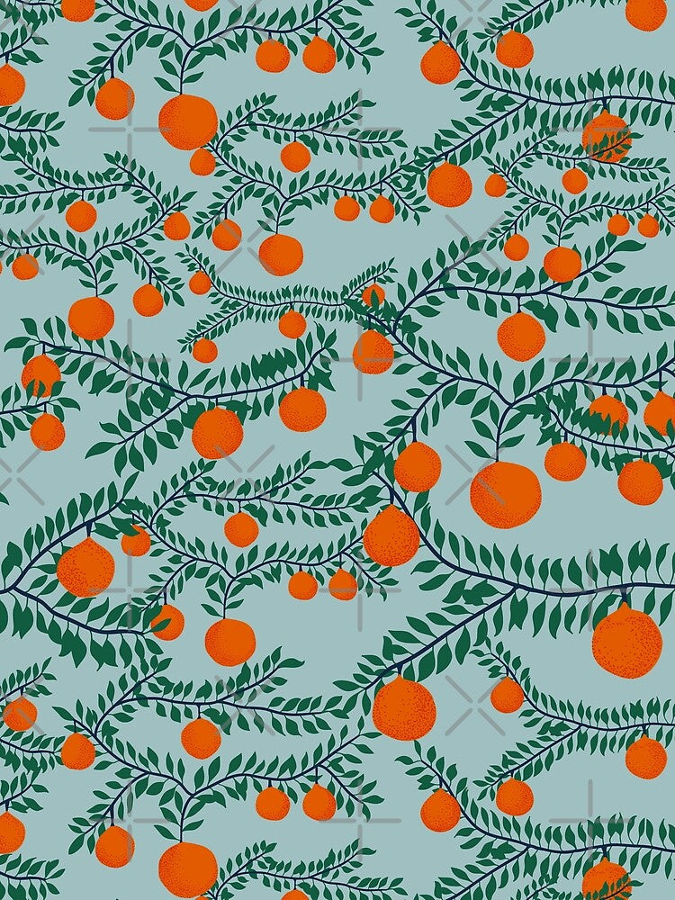 Orange garden seamless pattern by Reshma Rajagopal