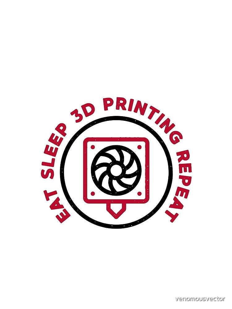 Eat Sleep 3D Printing Repeat round distressed Design by venomousvector