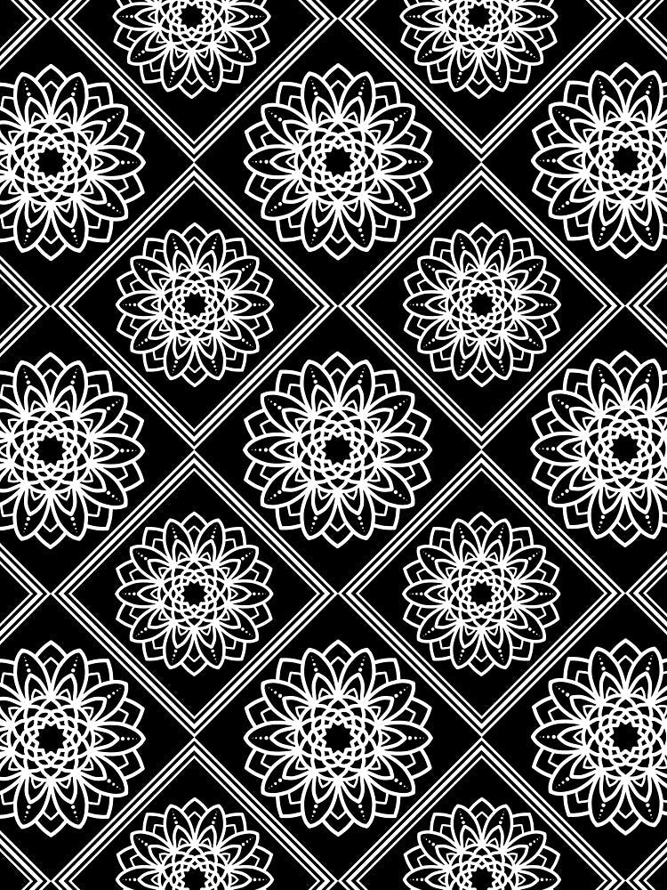 All-over white flower mandala by Faellustra