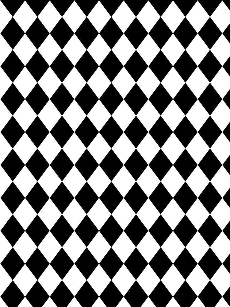 Black White Harlequin Diamonds All Over by Feeling Artsy