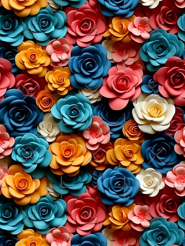Pretty 3D Style Floral Aesthetic Pattern by mondmakes