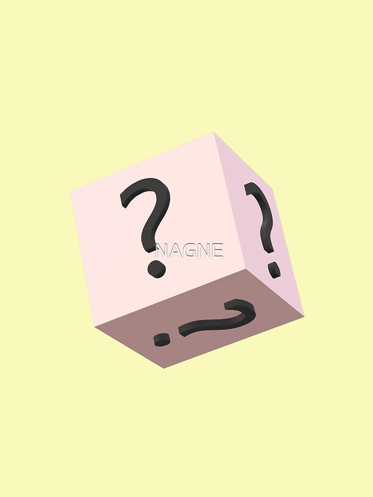 3d three-dimensional square box and question mark by NAGNE