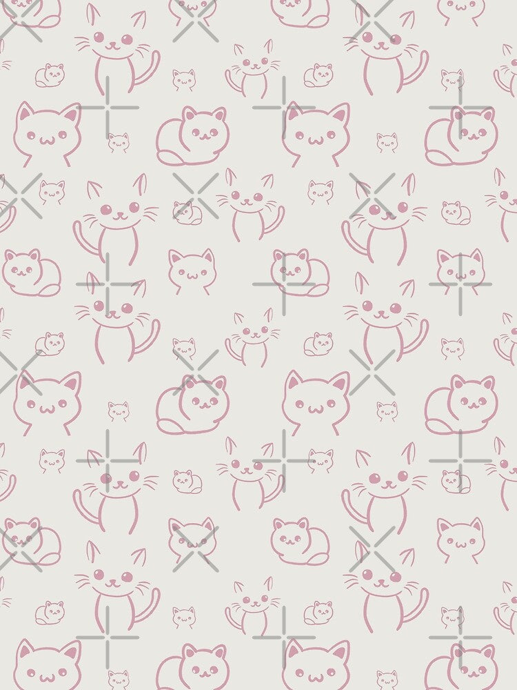 Cute cat all over print seamless pattern by Tanbin