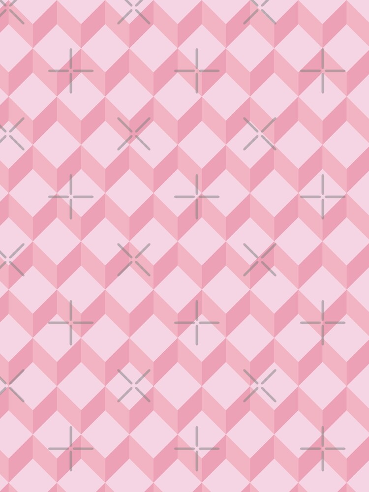 3d cube geometric pink pattern by Asa-design