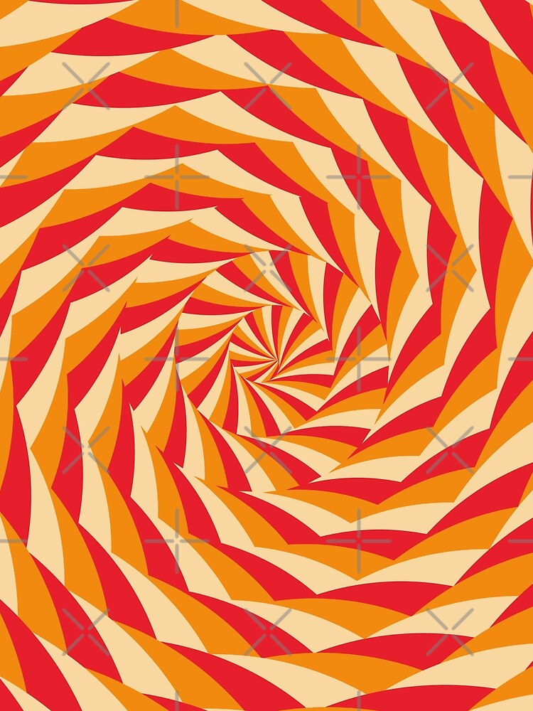Spiral Circles Pattern Red Orange by leomooncreates